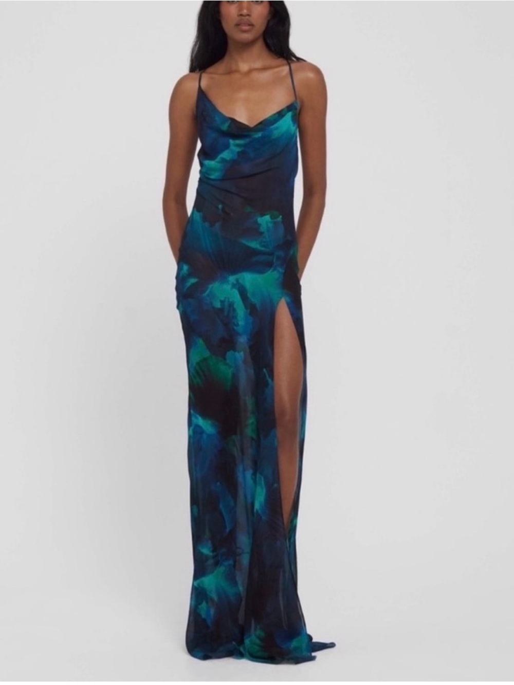 Rat & Boa Navy and Teal Tie-Dye Maxi Skirt